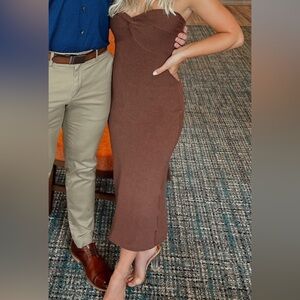 Elegant Brown Women's Dress